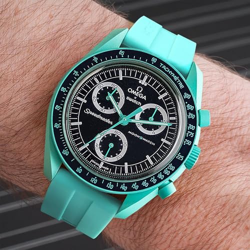 20mm Watch Band for Omega X Swatch Moonswatch Speedmaster Watch Band for Omega and Swatch, Speedmaster Moonswatch, Silicone Strap Easy Replacement for Men and Women Watch Strap, 20mm