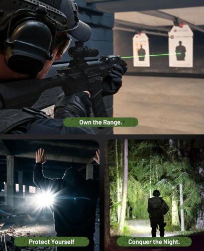 EZshoot Black 3-in-1 Rifle Laser Light Combo 1600 Lumen with Green & IR Lasers