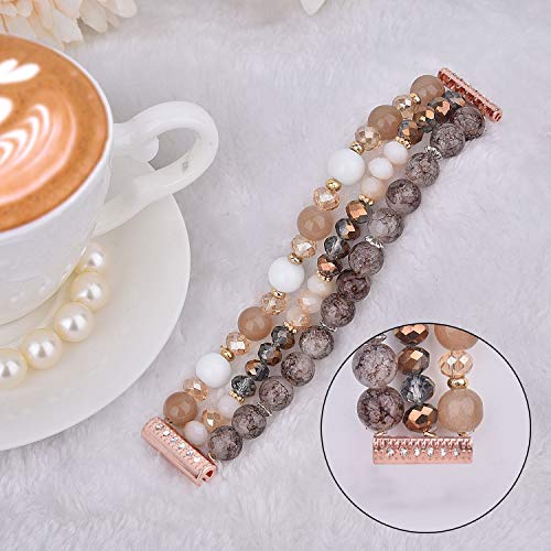 Beaded Elastic Bracelet for Fitbit Versa 2 - Handmade Women’s Watch Band
