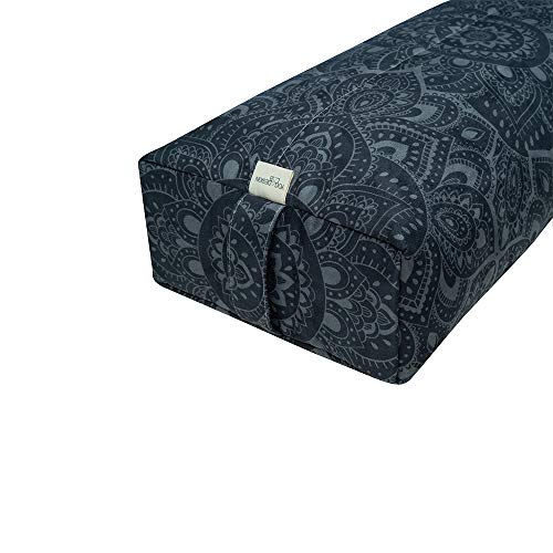 Mandala Charcoal Yoga Bolster - Eco-Friendly Supportive Cushion for Yoga & Meditation