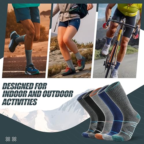 Antsang Merino Wool Hiking Socks - Crew Boot Work Socks for Men Women Large