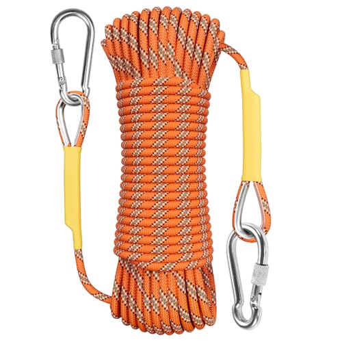 Orange 8mm 230ft Static Climbing Rope 13 Core for Rescue & Outdoor Activities