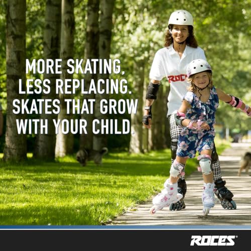 Roces Children's Compy 8.0 Inline Skates - Adjustable Girls Roller Skates, White & Violet, Model 13jr-2