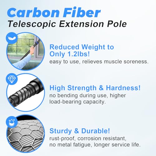 DOBEN 12 FT Carbon Fiber Telescoping Boat Hook for Docking Lightweight & Sturdy