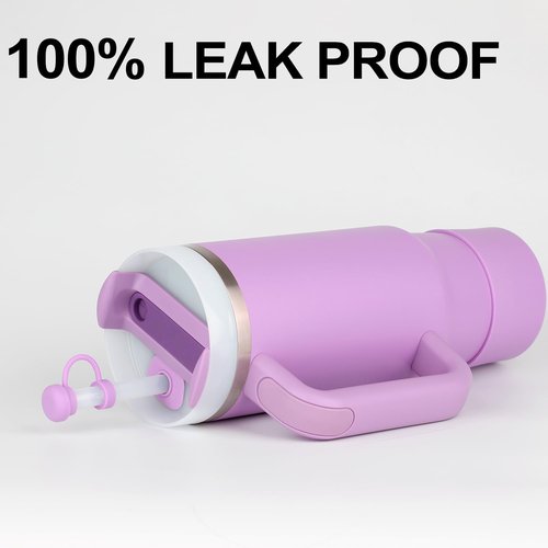 HYZ 8 Piece Accessories for Stanley Cup, Silicone Spill Proof Stopper Set and Protective Boot Including Straw Cover Cap for Stanley H2.0 20oz 30oz 40oz Tumbler, Lilac