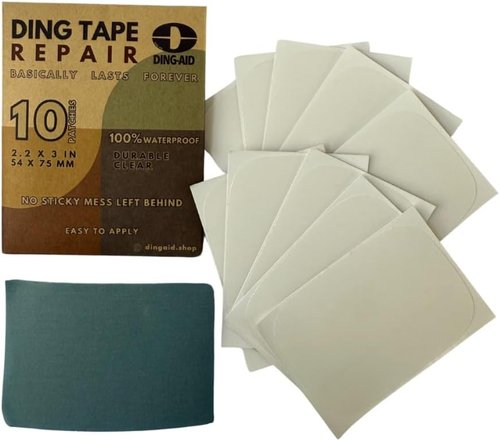 DING-Tape Surfboard Repair Tape - 100% Waterproof Patches with Sanding Sheet | 2.2 x 3 Inch, 5 or 10 Pack