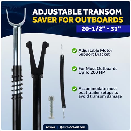 Heavy Duty Outboard Transom Saver for Boat Trailer Support Adjustable 20.5-31 Inches