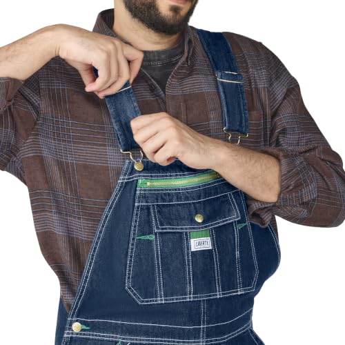 Liberty Men's Denim Bib Overalls 50W x 30L Stonewashed Workwear