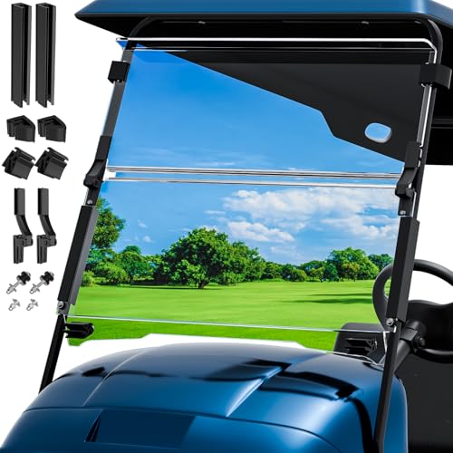 EZGO TXT Golf Cart Windshield - Clear 1994-2013 Impact-Resistant Polycarbonate Foldable