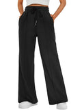 AUTOMET Womens Wide Leg Sweatpants Baggy Lounge Travel Pants Plus Size Fall Fashion Outfits 2025 Winter Clothes Joggers Black 2XL