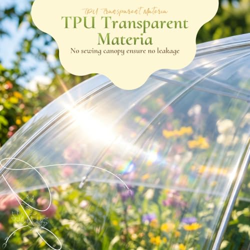 Gereat 48-Inch Clear Bubble Umbrella 12 Pack - Windproof Transparent Dome with Auto Open J-Handle for Weddings, Rain, Golf & Outdoor Events