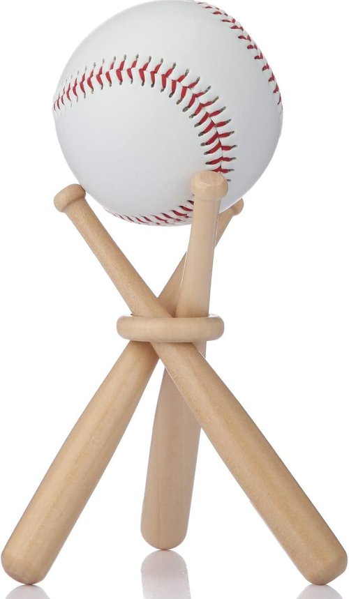 Honoson Baseball Display Stand - Wooden Bat & Ball Holder for Sports Lovers | Centerpiece Decor (1 Pack)