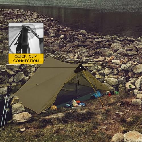 MIER 2-Person Ultralight Waterproof Backpacking Tent Khaki