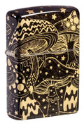 Zippo Mushroom Drift Design 540 Tumbled Brass Windproof Pocket Lighter - Unique Psychedelic Pattern