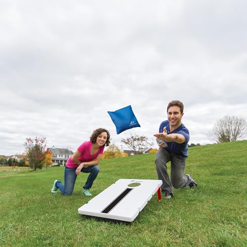 All-Weather Cornhole Set with 2 Boards & 8 Bean Bags - Portable Yard Game