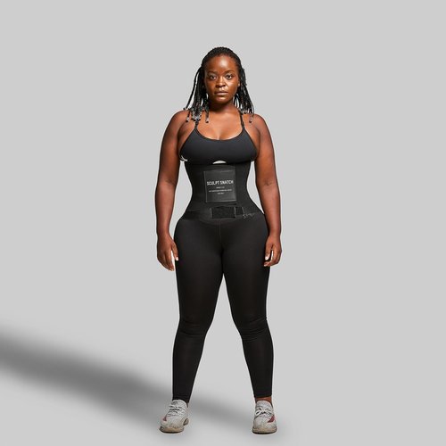 Sculpt Snatch Hourglass Waist Trainer for Women–Adjustable Sweat Band for Stomach, Tummy Control&Workout Waist Trimmer(GREEN,M)