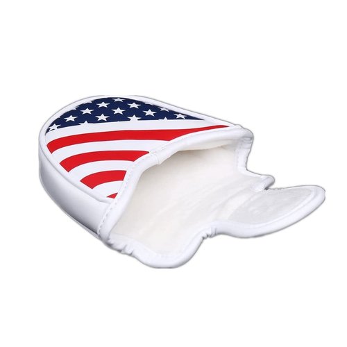 US Flag Golf Mallet Putter Cover Headcover Magnetic fits for Scotty Cameron X5, Callaway Odyssey Stroke Lab, 2 Ball, Odyssey Sabertooth Series Putters - PU Leather Golf Putter Cover Mallet