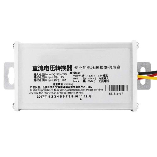 DC 36V 72V to 12V 10A 120W Wide Voltage Converter Adapter Transformer with Multi for Electric Bike Scooter
