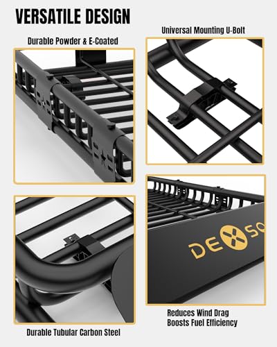 46x36 Roof Rack Cargo Basket with Net - Heavy Duty Luggage Carrier for SUVs Trucks