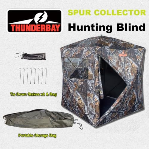 3 Person Hunting Blind - Portable Ground Blind with Silent Windows - Deer & Turkey Hunting Shelter - Variation of This Listing