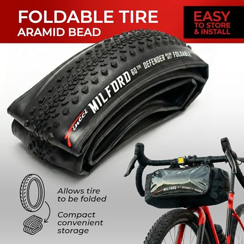 Fincci 700x40c Gravel Bike Tire & Tubes Set | Puncture-Resistant Foldable Tires