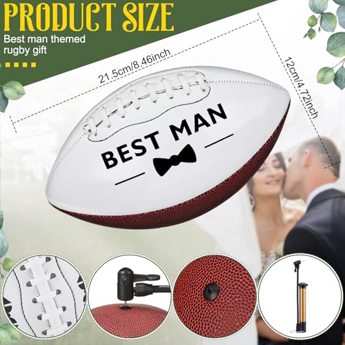 Stylish Groomsmen Football Gifts Pack of 10 with Inflator - Wedding Proposal Footballs