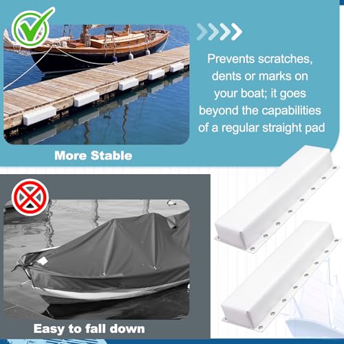 Heavy-Duty Marine Dock Bumpers - White, 35.8 x 6 x 3.5 Inches, Pack of 4