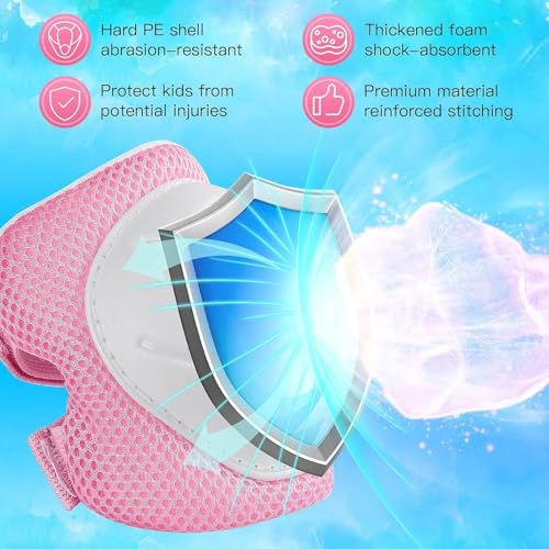 Kids Bike Helmet Set for Boys and Girls, Pink, Adjustable Safety Gear for Cycling and Outdoor Sports - S (50-54cm)