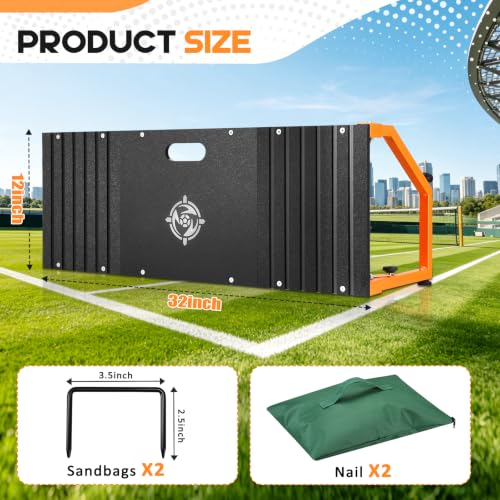 Portable Soccer Rebounder Board 32x12 Inches for Training - Dual-Angle, Stable, Foldable