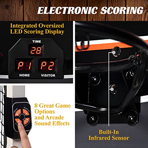 Arcade Basketball Game with Electronic Scoring and 7-Inch Rubber Balls