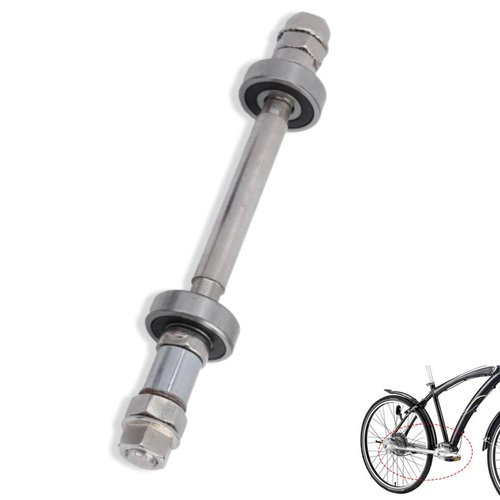 Bicycle Wheel Hub Axle, Metal Road Bike Wheel Hub Axle Front Rear Solid Shaft Lever, BMX Bike Repair Tool Accessories, for Mountain BMX Bike (Rear axle 18cm)