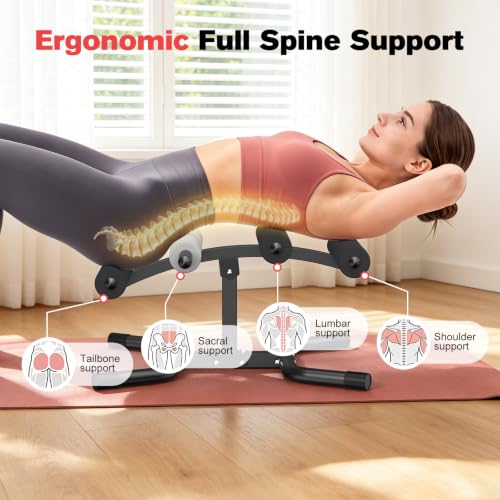 Mini Inversion Table with Rollers Black - Spinal Decompression & Back Stretching Equipment