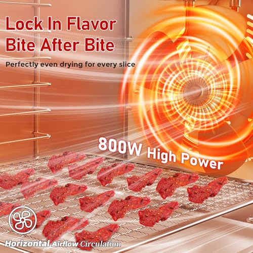 Prenafla Food Dehydrator with 10 Trays - Light Silver, Digital Control for Jerky, Fruit & Pet Treats