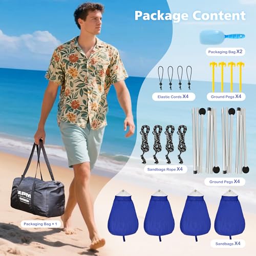 10x10 FT Beach Tent Sun Shelter UPF 50+ UV Protection Windproof Portable Shade