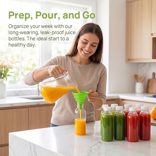 EONJOE 12-Pack 12oz BPA-Free Plastic Water Bottles for Juice & Milk - Dishwasher Safe