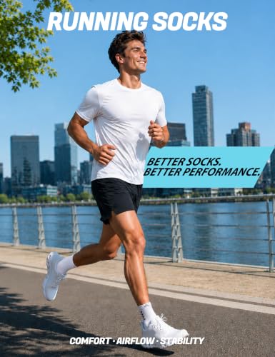 Crew Compression Running Socks - 9-13 mmHg Arch Support - White Gray Black, 3 Pairs - Variation of THIS listing