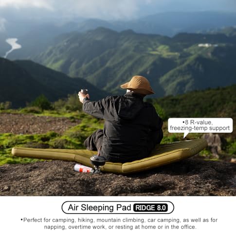 Extreme Cold Weather Camping Air Sleeping Pad with Pump Bag - R-Value 8, Lightweight & Compact