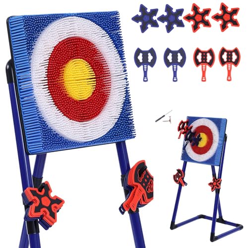 Stiatu Axe Throwing Game Set for Backyard & Indoor Play with 8 Foam Axes & Stars