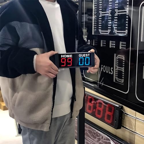 Rechargeable LED Portable Digital Scoreboard with Remote - Red & Blue