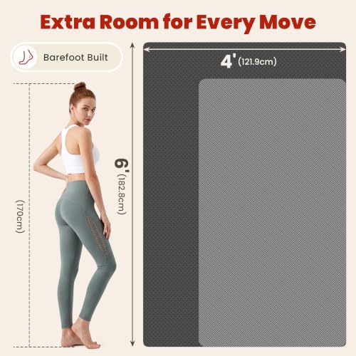 72 x 48 Inch Large Yoga Mat - Non Slip Thick Exercise Mat for Yoga Pilates & Floor Work