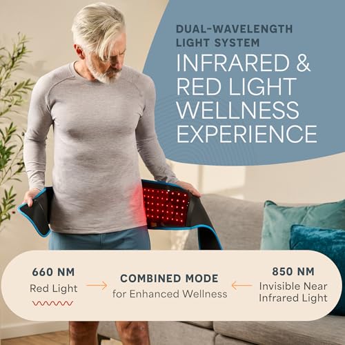 Lifepro Allevared Red Light Therapy Belt Black - 105 LEDs, Body Wrap, Home Use