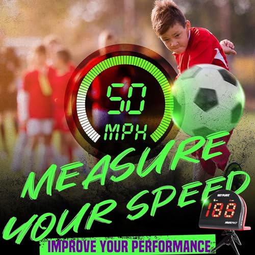 NET PLAYZ Soccer Speed Radar Gun - Hands-Free Training Equipment for Athletes
