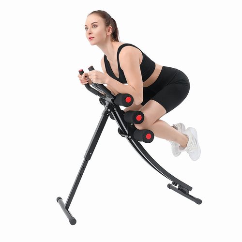 Fitlaya Fitness Core & Abdominal Trainers AB Workout Machine Home Gym Exercise Machine Ab Cruncher Foldable Fitness Equipment (red01)