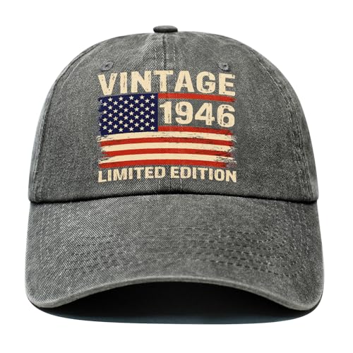 80th Birthday Gift for Men 1946 80 Year Old Man Hat - Dark Grey