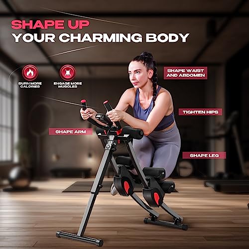 BODY RHYTHM Foldable Dual-Track Ab Workout Machine Black for Home Gym