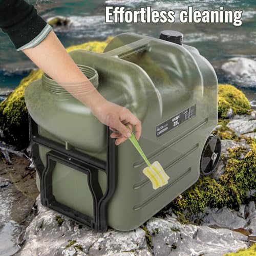 7.4 Gallon Water Jug with Wheels & Folding Handle - Leakproof Portable Water Container