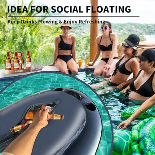 Inflatable Kayak Cooler with Cup Holders 40 QT Floating River Cooler