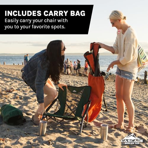Orange Folding Camp Chair - Low Profile, Lightweight Outdoor Seating