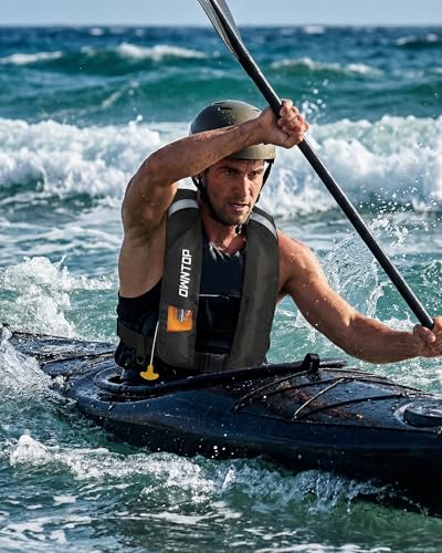Owntop Black Inflatable Swim Jacket with CO2 Cylinder & Storage Pocket
