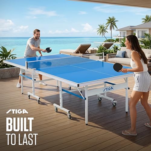 STIGA XTR All-Weather Outdoor Ping Pong Table - Waterproof Aluminum Top, Net & Post Included